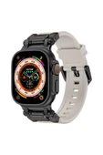 ASFAL Metal Başlıklı Silikon Kordon, Apple Watch Uyumlu Kordon 42mm 44mm 45mm 49mm Uyumlu Kordon thumbnail 1