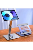 ASFAL Alüminyum, Açı ve Yükseklik Ayarlı 360° Dönen Masaüstü Telefon Laptop, Macbook İpad ve Tablet Standı - 1