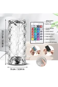 ASFAL Kumandalı 16 Renkli Dokunmatik Kristal Led Masa Lambası Şarjlı Rgb Atmosfer Işığı thumbnail 5