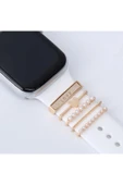 ASFAL Apple Watch Serisi Uyumlu Harfli Akıllı Saat Kordon Süsü Tüm Seriye Uyumlu Tasarım Charm Aksesuar thumbnail 2