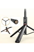 ASFAL 183 cm Bluetooth Kumandalı Katlanabilir Selfie Çubuğu Alüminyum Taşınabilir  Sağlam Tripod - 6