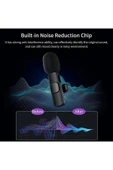 ASFAL Iphone Uyumlu Ikili Kablosuz Yaka Mikrofonu, Wireless Ios Lighting Uyumlu Canlı Yayın Yaka Mikrofonu - 6