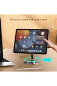 ASFAL Siyah 360° Dönebilen Katlanabilir Masaüstü Telefon Tutucu, Taşınabilir Tablet Tutacağı Tablet Standı - 3
