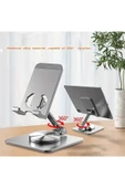 ASFAL 360° Dönen Metal Masaüstü Tablet ve Telefon Standı Açılı, Katlanabilir Telefon ve Tablet Tutucu - 8