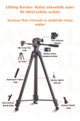 ASFAL Tam Profesyonel 173cm Kamera Cep Telefonu Projeksiyona Uygun Taşıma Çantalı Tripod - 2
