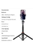 ASFAL Uzaktan Kumandalı 131 cm Taşınabilir Tripod, Kamera ve Telefon Uyumlu Katlanabilir Selfie Çubuğu thumbnail 3