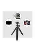 ASFAL Akrobat Silikon Ayaklı Kaymaz Su Terazili Telefon Dslr Kamera 3 Ayaklı Ahtapot Tripod Siyah thumbnail 4