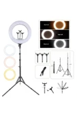 ASFAL 18 Inç Kumandalı Adaptörlü Led Işıklı Telefon Tutuculu Tripod Video Youtuber Tiktok Işığı - 1