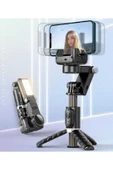 ASFAL Bluetooth Kumandalı Işıklı Gimbal, Taşınabilir 360° Dönebilen Tripod Işıklı Selfie Işığı - 7
