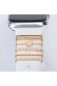ASFAL Apple Watch Serisi Uyumlu Harfli Akıllı Saat Kordon Süsü Tüm Seriye Uyumlu Tasarım Charm Aksesuar thumbnail 1
