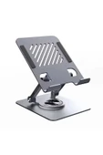 ASFAL 14 inç Uyumlu, Metal, 360° Dönen Masaüstü Telefon ve Tablet Standı Tablet ve Telefon Tutucu - 1