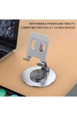 ASFAL Gümüş 360° Dönebilen Katlanabilir Masaüstü Telefon Tutucu, Taşınabilir Tablet Tutacağı Tablet Standı - 1