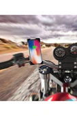 ASFAL Şarj Özellikli 360° Dönen Motor Telefon Tutucu Motosiklet Telefon Tutacağı - 8