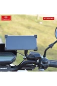 ASFAL Kilitleme Özellikli 360° Dönebilen Ayna Bağlantılı Motorsiklet İçin Ayarlanabilir Telefon Tutucu - 6