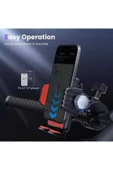 ASFAL Gidon Bağlantılı Sarsıntı Önleyici Motosiklet Telefon Tutucu Scooter, Bisiklet Telefon Tutacağı - 4