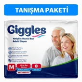 Giggles Yetişkin Bel Bantlı Hasta Bezi Medium 8'li 1 Paket 8 Adet - 1