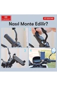 ASFAL Kilitleme Özellikli 360° Dönebilen Ayna Bağlantılı Motorsiklet İçin Ayarlanabilir Telefon Tutucu - 2