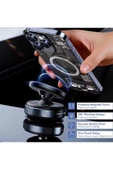 ASFAL 360° Dönen Araç İçi Telefon Tutucu Dikiz Aynası ve Makyaj Aynası için Mıknatıslı Telefon Tutacağı - 3