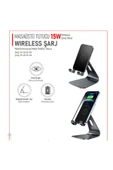 ASFAL Kablosuz Şarj Özellikli Masaüstü Telefon ve Tablet Tutucu Ayarlanabilir Telefon ve Tablet Standı - 1