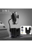 ASFAL 3in1 Araç İçi Bardaklık Telefon Tutucu Araba Bardak Tutucu Araç Cep Telefonu Tutucu - 6