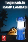 Büyük Boy Güneş Enerjili Kamp Feneri Işıldak Lamba USB Şarjlı - 1