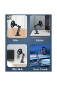 ASFAL %100 Metal, Güçlü Mıknatıslı, Araç Telefon Tutucu, Katlanabilir Masaüstü Telefon Tutacağı thumbnail 4