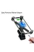 ASFAL Ayarlanabilir 360° Dönebilen Motorsiklet, Scoter, Bebek Arabası ve Bisiklet Telefon Tutucu - 6