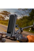 ASFAL Gidon Bağlantılı, Kilit Mekanizmalı, 360° Dönen Su Geçirmez Bisiklet ve Motosiklet Telefon Tutucu - 1