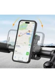 ASFAL Kolay Kullanımlı Gidon Bağlantılı Motosiklet Telefon Tutucu Bisiklet Scooter Telefon Tutacağı Uyumlu - 2