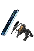 ASFAL Kablosuz Şarj Özellikli 15W Magsafe Wireless Araç Telefon Tutucu Iphone 14 13 12 Pro Max Mini Uyumlu - 5