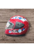 BYMOTOR KIRMIZI FULL FACE YÜN BOYUNLUKLU STANDART KASK - 1