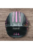 Free-M ÇENE AÇILIR SİYAH-PEMBE MOTOSİKLET KASKI - 4