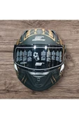 MTS HELMETS SNAKE KAPALI FULL FACE MAT SİYAH-GOLD MOTOSİKLET KASKI - 2