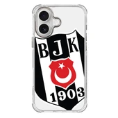 iPhone 16 Beşiktaş Büyük Logo Şeffaf Telefon Kılıfı - 1