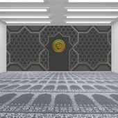 Siyah İslami Motifli Mescid Duvar Kağıdı thumbnail 2