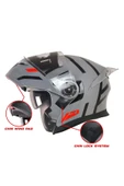 Free-M 965 Upset Nardo Gri-siyah Çene Açılır Kask - 2