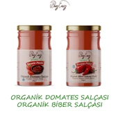 Organik Domates Salçası (650gr) - Biber Salçası (Tatlı) (610 gr) İlave Tuz İcermez thumbnail 1