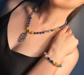 Viento Akik Lapis lazuli Kolye ve Bileklik - 1