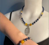 Viento Akik Lapis lazuli Kolye ve Bileklik - 4