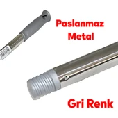 Metal Sap Sillgech Krom Renk Kalın Fırça Sapı Süpürge Çekpas Standart Metal Sap 120 Cm - 2