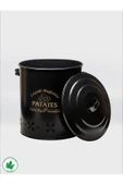 Lüx Metal Patates Soğanlık Kovası Sebze Saklama Kabı Siyah - 6