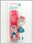 Sasta Lastik Saç Tokası Kırmızı Sticker Hediyeli 3 adet - 1