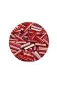 Uzun Boru Kesme Boncuk Çap 2mm Uzunluk 10 mm - 20 Gram - Kırmızı Beyaz - BNC239 thumbnail 2