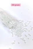 Dökme Cam Kum Boncuk (8/0) 3 mm - 60 Gram - İnci Beyaz - BNC186 - 1