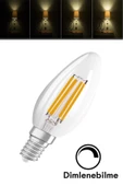 Osram Led Flament 4.8W 2700K 470lm E14 Duy Sarı Işık Dim Edilebilir Ampul - 1
