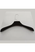 3 Adet Lama Kancalı, Siyah, Soft  Plastik, Ceket, Palto, Kaban  Askısı 45 Cm - 2