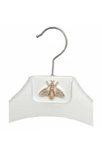 3 Adet Taşlı Aksesuarlı Beyaz Plastik, Ceket Ve Gömlek Askısı 45 Cm 1.sınıf Kalite, Lüx - 2