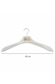 3 Adet Metal Aksesuarlı Beyaz Plastik, Ceket Ve Gömlek Askısı 45 Cm 1.sınıf Kalite, Lüx - 1