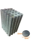 Neodyum Mıknatıs 12x1,5 mm Nikel 100 Adedin Fiyatıdır. - 1