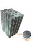 Neodyum Mıknatıs 18 x 2,5 mm Nikel Minimum 30 Adet Fiyatıdır - 1